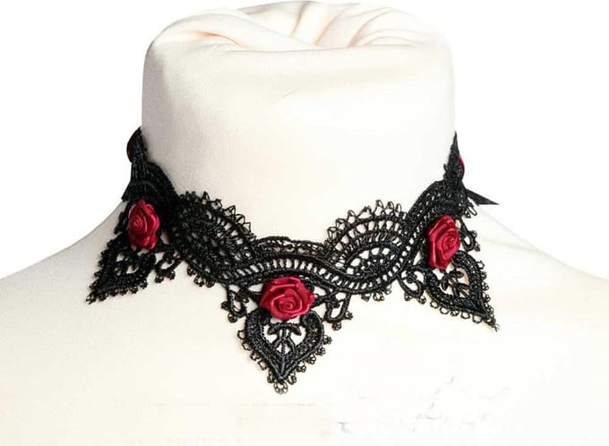 Sinister - C241 Choker - Zwart/Bordeaux rood