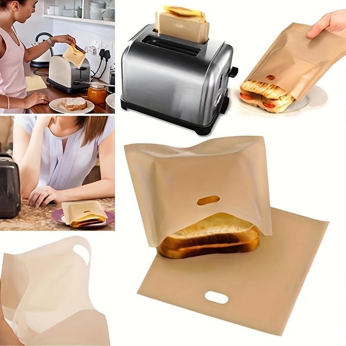 Lot de 4 sacs à pain réutilisables sans gluten pour grille-pain 4pcs