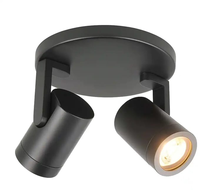 Opbouwspot Aston | Zwart Metaal | Rond | GU10 | 2-voudig | ⌀ 17cm