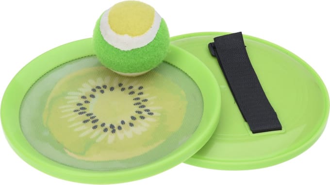 Free & Easy Strand vangbal spel klittenband - 18.5 cm - groen - strand en camping speelgoed