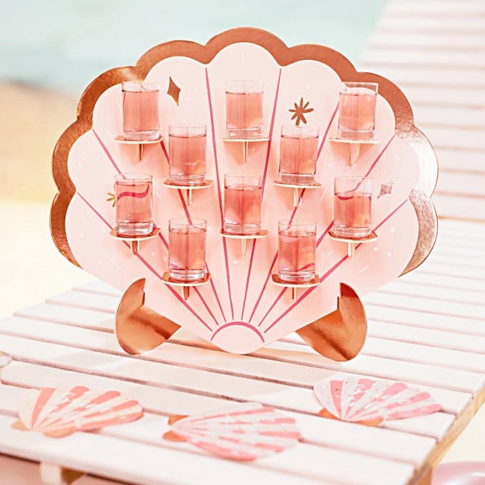 Partydeco - Shotjes standaard - schelp, 43 x 38 cm