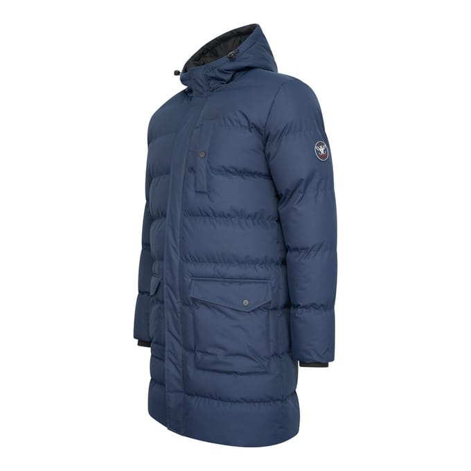Cappuccino Italia - Heren Jas winter Long Puffer Jacket - Blauw - Maat S