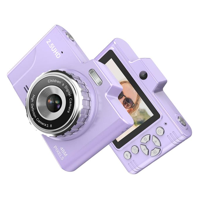 Draagbare kindercamera 1080P Compactcamera 48MP Dubbele lenzen 8 * Optische zoom Ondersteuning 32 GB TF-geheugen