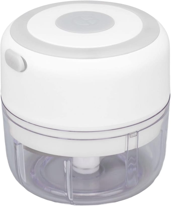 Elektrische Knoflookhakker, Mini USB Oplaadbare 100 Ml Handmatige Knoflookmolenstamper (WHITE)