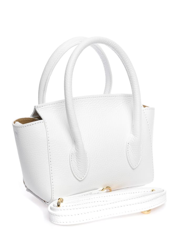 Anna Luchini Wit Rundleer Tas