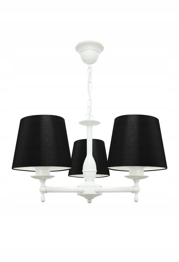 Hanglamp Porto 7 Zwart/Wit E27 3x40W 58cm