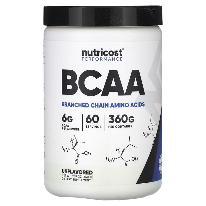 Nutricost, Performance Athlétique, BCAA, Non Aromatisé, 12,9 oz (360g)