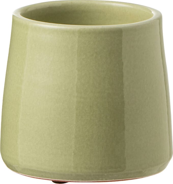 J-Line bloempot Rond - keramiek - groen - extra small - 2 stuks - Ø 13.5 cm
