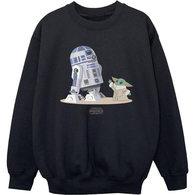 Star Wars Jongens The Mandalorian R2D2 en Grogu Sweatshirt (Zwart)