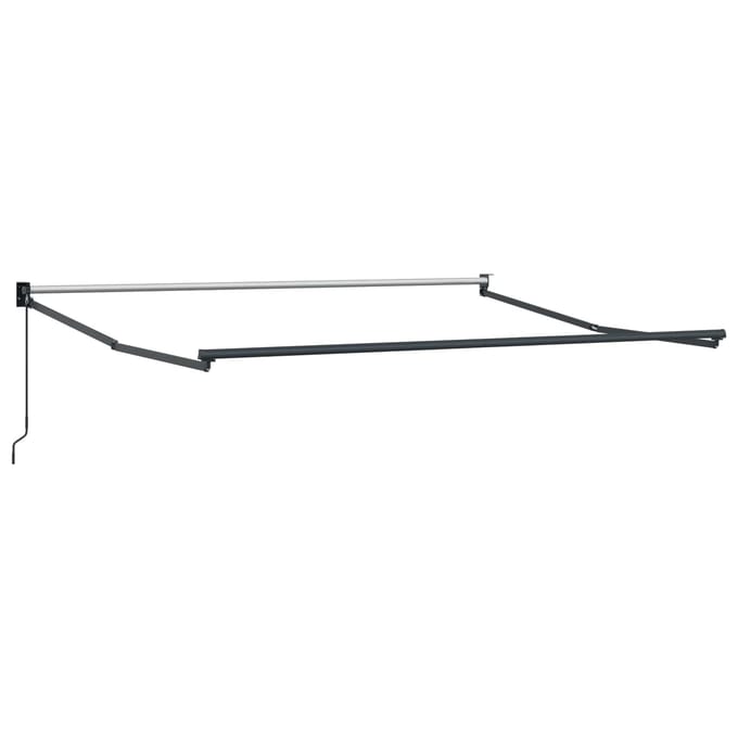 vidaXL - Uitschuifbare - luifel - Lichtgrijs - en - wit - 3 - x - 2,5 - m
