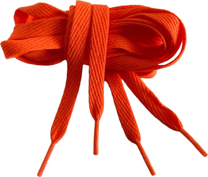 Lacy Schoenveter -Oranje - Plat - 130 cm Lang x 10 mm Breed