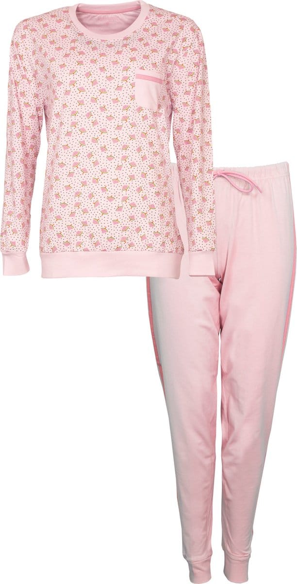 Irresistible Dames Pyjama - 100% Katoen - Licht Roze - Maat L