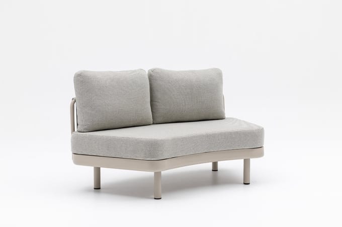 Loungeset Nanda Bankje Rond Beige Hout - 4200