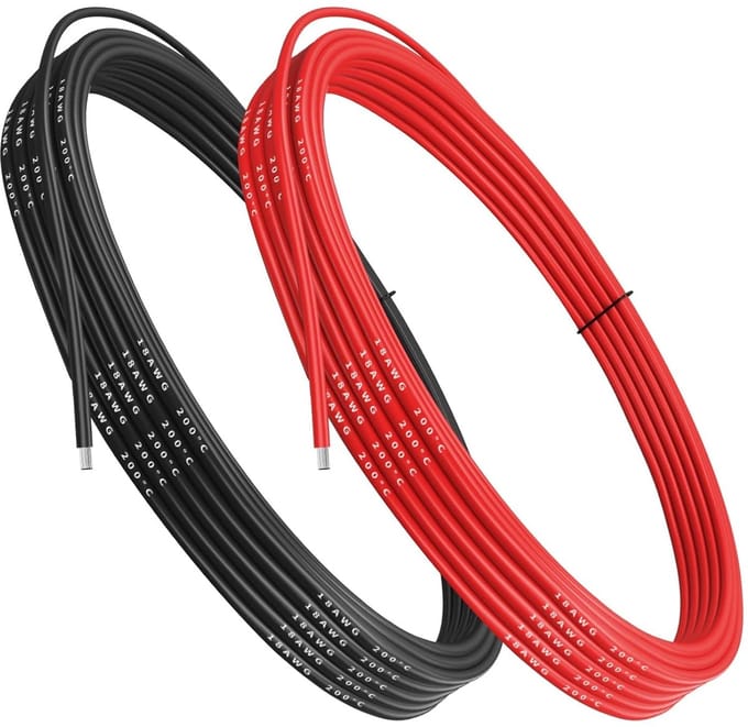 Flexibele 18AWG Siliconen Elektronische Kabel - 5 Meter (Zwart/Rood)