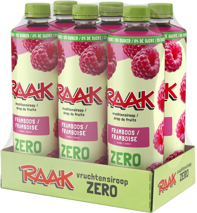 RAAK Vruchtensiroop - Framboos - Zero - 6 x 750 ml