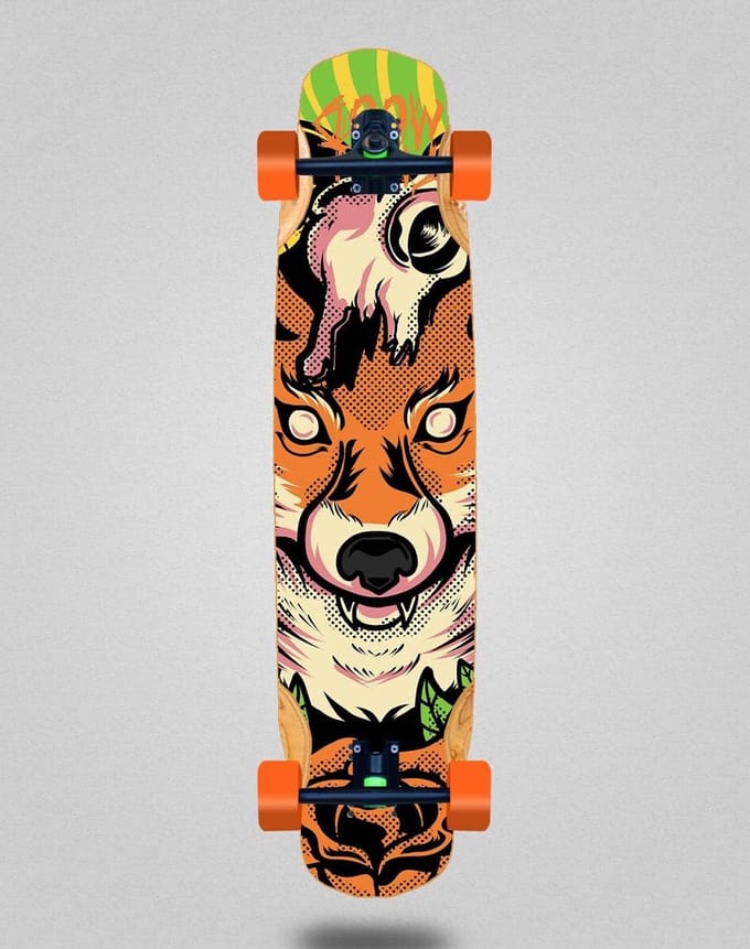 Longboard Skateboard - Compleet Board - Cruisen Over Straat - Mix Bamboe Constructie - 38 x 845 Inch - Natuurlijk Hout