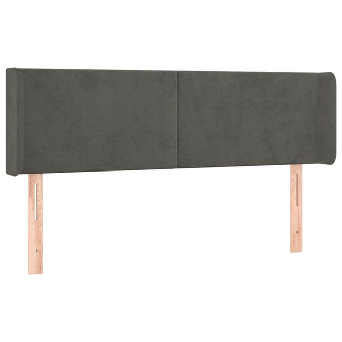vidaXL - Hoofdbord - LED - 147x16x78/88 - cm - fluweel - donkergrijs