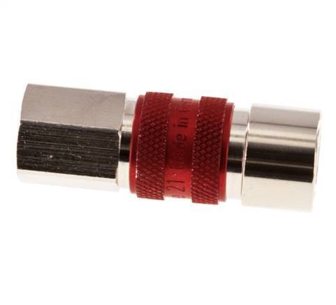 Vernikkeld Messing DN 5 Rood-Coded Luchtkoppeling Snelkoppeling G 1/8 inch Binnendraad - CLS5-F-BN-RED-P-CD-018