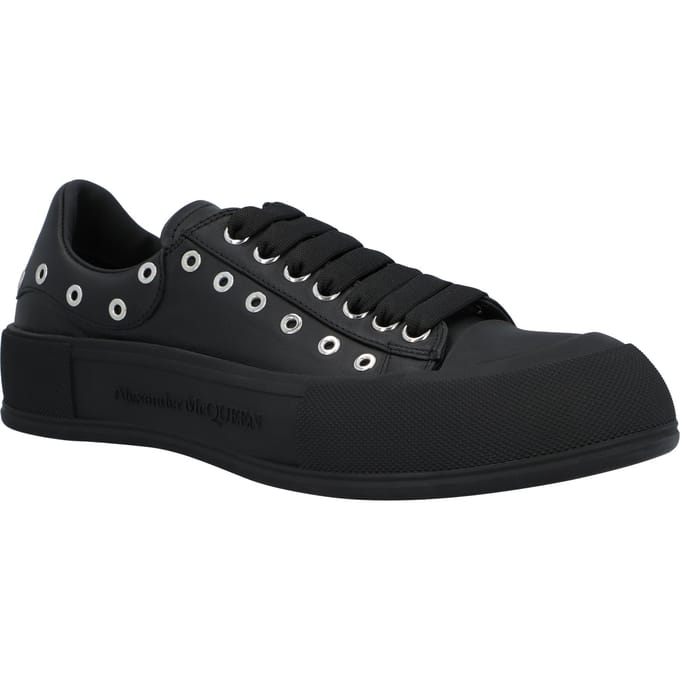 Alexander McQueen Heren Deck Plimsoll in Zwart/Zilver