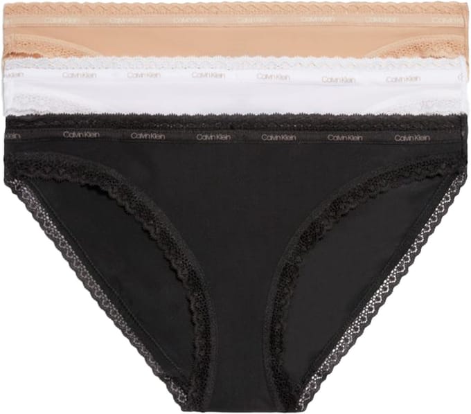Calvin Klein dames bikini (3-pack) - heupslip - wit - zwart - beige