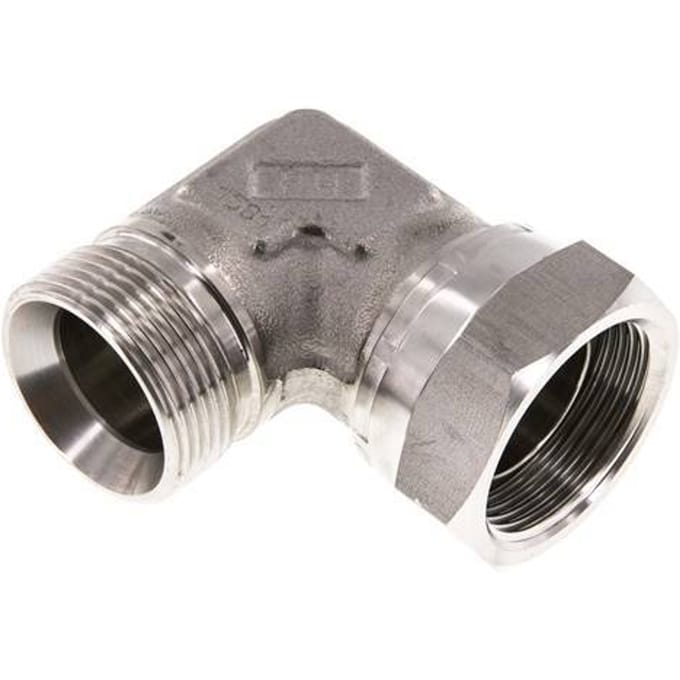 G 1 1/4'' M/F RVS L-Fitting 90graden 150 Bar - Hydrauliek - FL2E-MF-S-114G-I