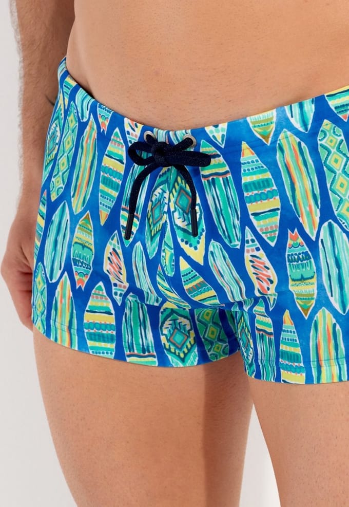 HOM - Marbella Swim shorts - Blue print - mannen - S