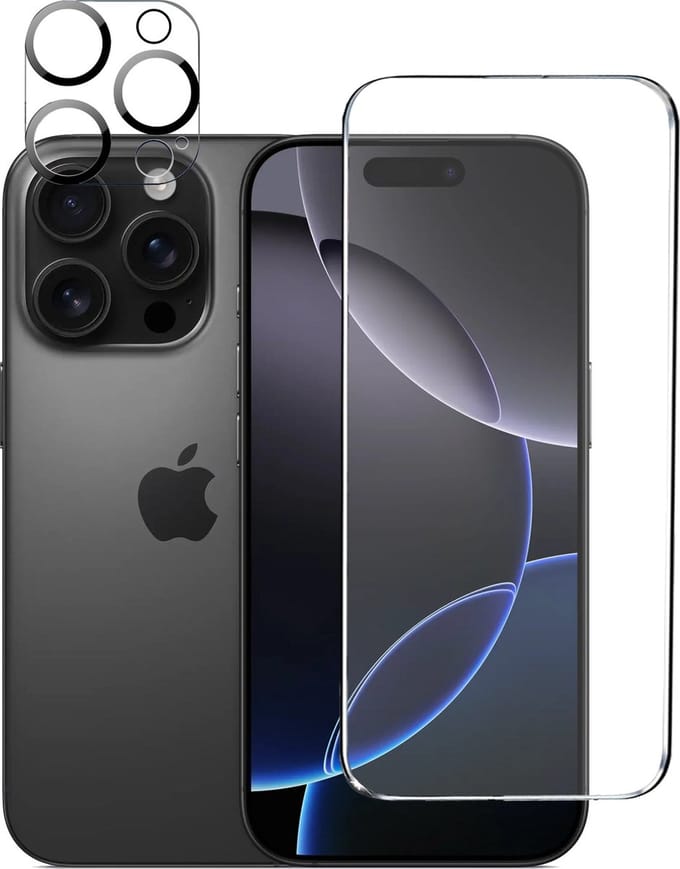 Tempered glass Screenprotector en Camera lens Protector Geschikt voor iPhone 16 Pro Max - Beschermglas - gehard glas - 1+1 Stuk