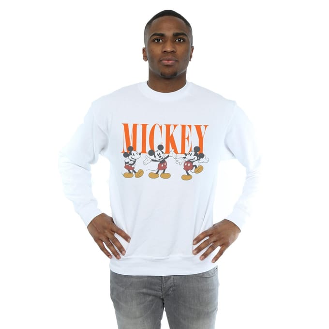 Disney Heren Mickey Mouse Poses Sweatshirt (Wit)