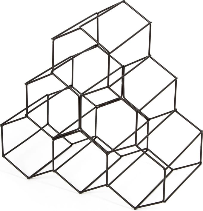 Compactor hexagon wijnrek - Zwart - Decoratief