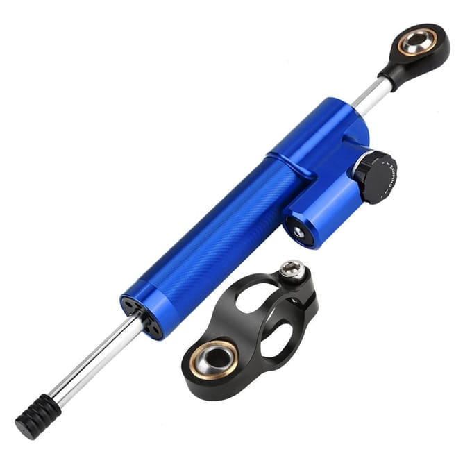 Universele Motorfiets Aluminiumlegering Stuurdemper Stabilisator (Blauw & Zwart) blue