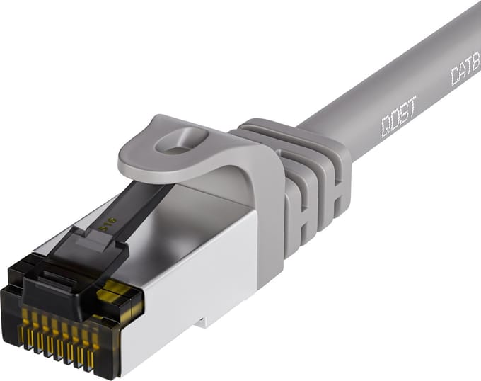 Qost - Patchkabel SFTP CAT8.1 - LSZH 2000MHz - Grijs - 2 meter- Met RJ45 Connectoren - Netwerkkabel / Internetkabel
