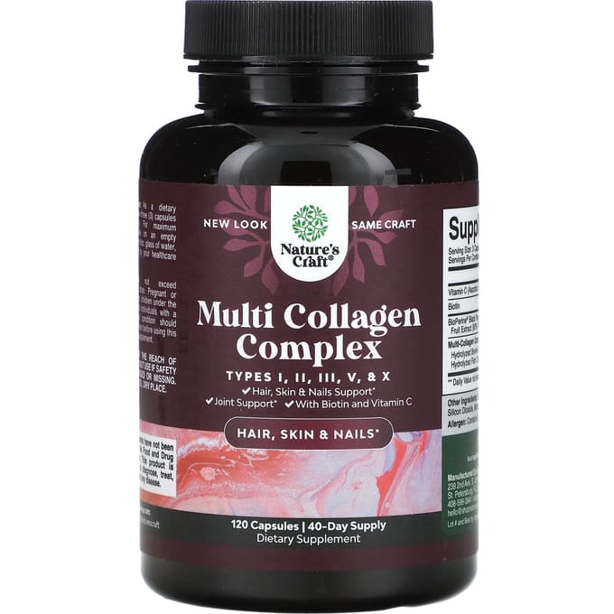 Nature'S Craft, Complexe Multi-Collagène, 120 Capsules