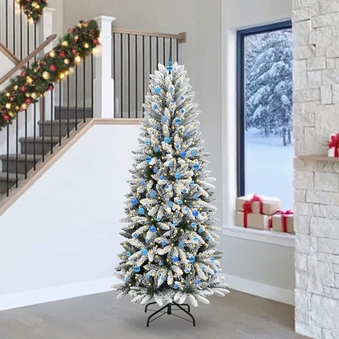 vidaXL - Kunstkerstboom - Wit - 240 - cm - PVC - en - plastic - en - staal - en - PE