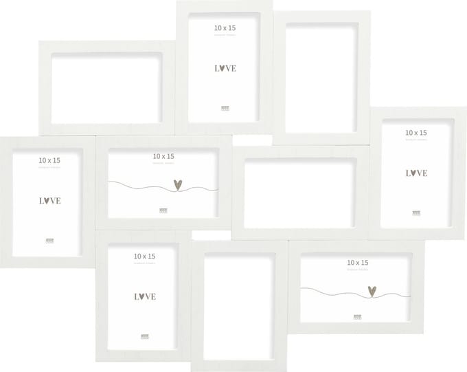 Deknudt Frames multifotolijst S68UC1 P10 - wit - houtfineer - 10x 10x15 cm