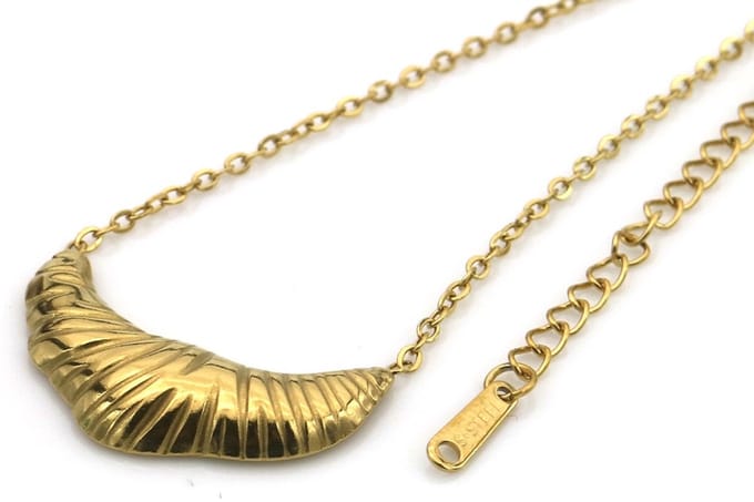 Ketting – RVS – croissant – 40-45 cm goudkleurig