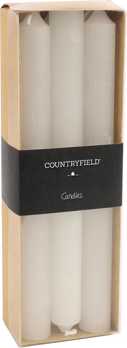 Set van 6 kaarsen Countryfield 20cm | Wit