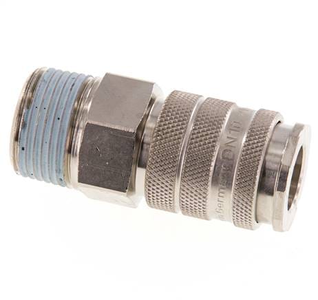 Vernikkeld Messing DN 10 Luchtkoppeling Snelkoppeling R 3/4 inch Buitendraad - CLS10-M-BN-034