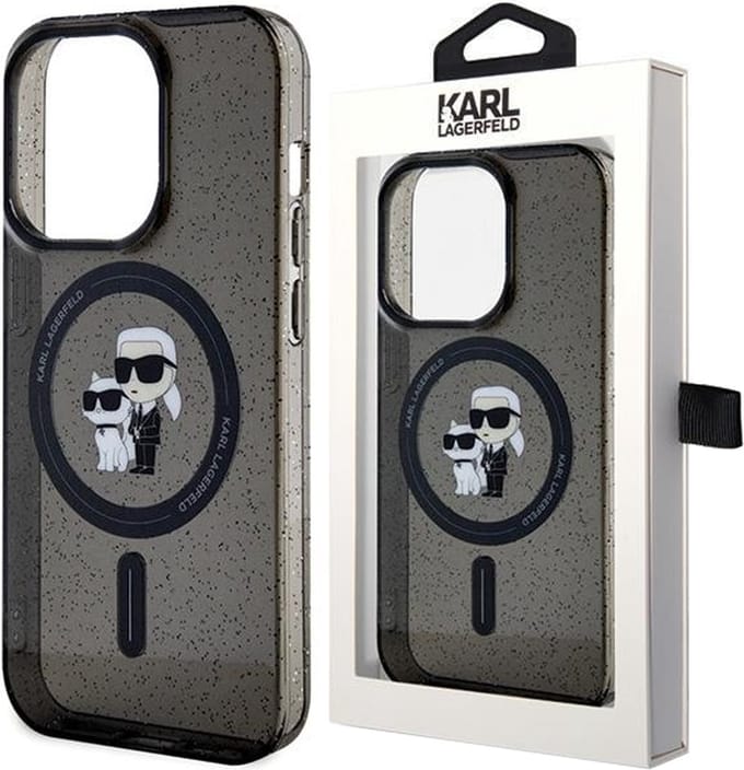 Karl Lagerfeld Karl&Choupette Glitter MagSafe case for iPhone 15 Plus - black