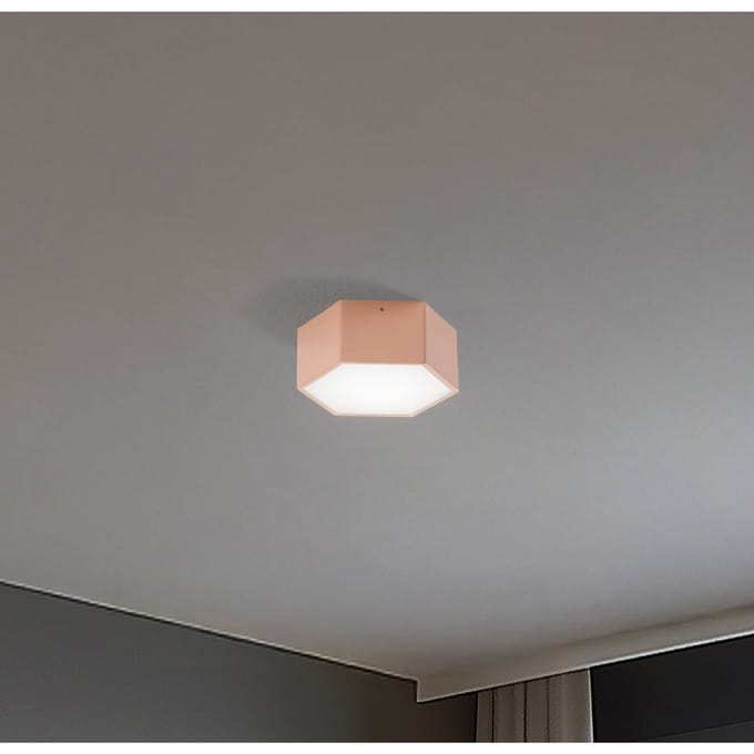 Argon LED plafondlamp Libre, perzikkleurig, staal, 3.000 K