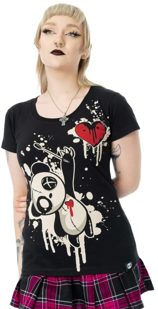 Cupcake Cult - Heartbleed Panda Dames Tshirt - M - Zwart