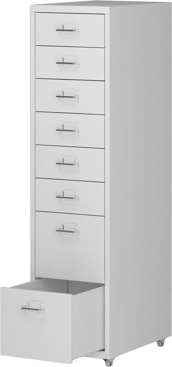 Kantoorkast Kökar op wielen 109x28x41 cm wit [en.casa]