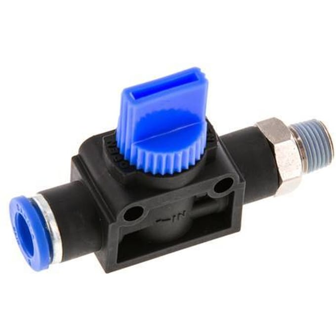 8 mm - R1/8'' Kunststof/Messing 3/2-Weg Handafsluiter Ontluchting aan Buiszijde