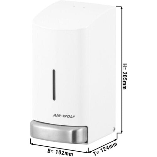 AIR-WOLF Zeep & desinfectie dispenser met drukknop - 800ml - RVS - Wit Wit