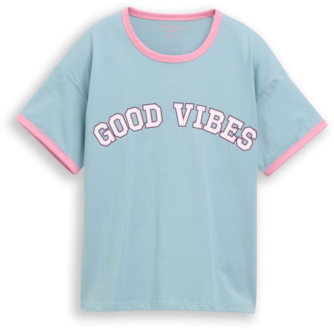 Tom Tailor - Oversized T-shirt met print - Maat 128 - tourmaline