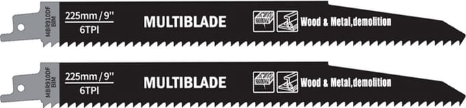 Multiblade Reciprozaagblad BIM MBR910DF Hout & Metaal 255 mm 2 stuks