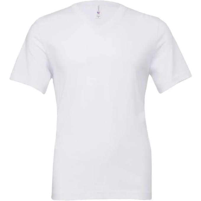 Bella+Canvas Unisex Jersey Short Sleeve V-Neck Tee CV3005 - White - M
