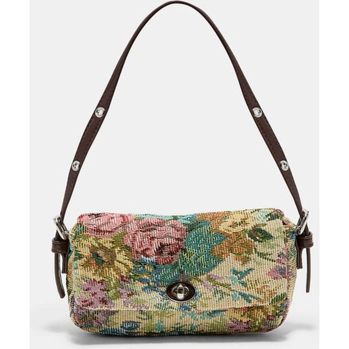 Stradivarius Mini-tas met bloemenprint  Ecru OS