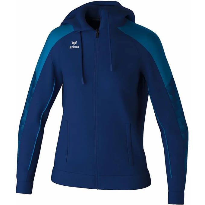 Erima Evo Star Trainingsjack Met Capuchon Dames - Marine / Mykonos | Maat: 36