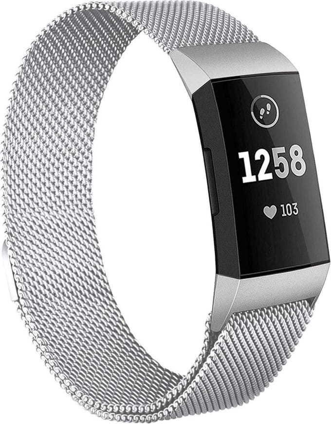 Bandje geschikt voor Fitbit Charge 3 - Zilver Milanese Band