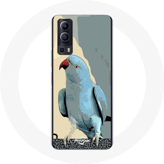 Coque Vivo Y72 Perruches perroquets Bleu blauw